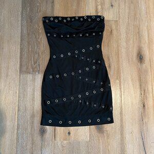 Grommet Strapless Bodycon Dress Special Edition Little Black Dress NWT